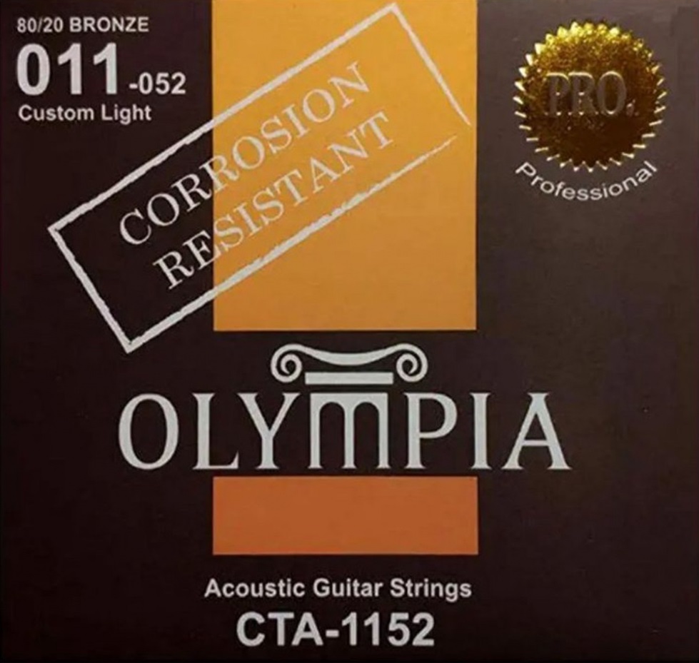 OLYMPIA CTA1152 - комплект струн для акустической гитары (11-52), с устойчивостью к коррозии, бронза
