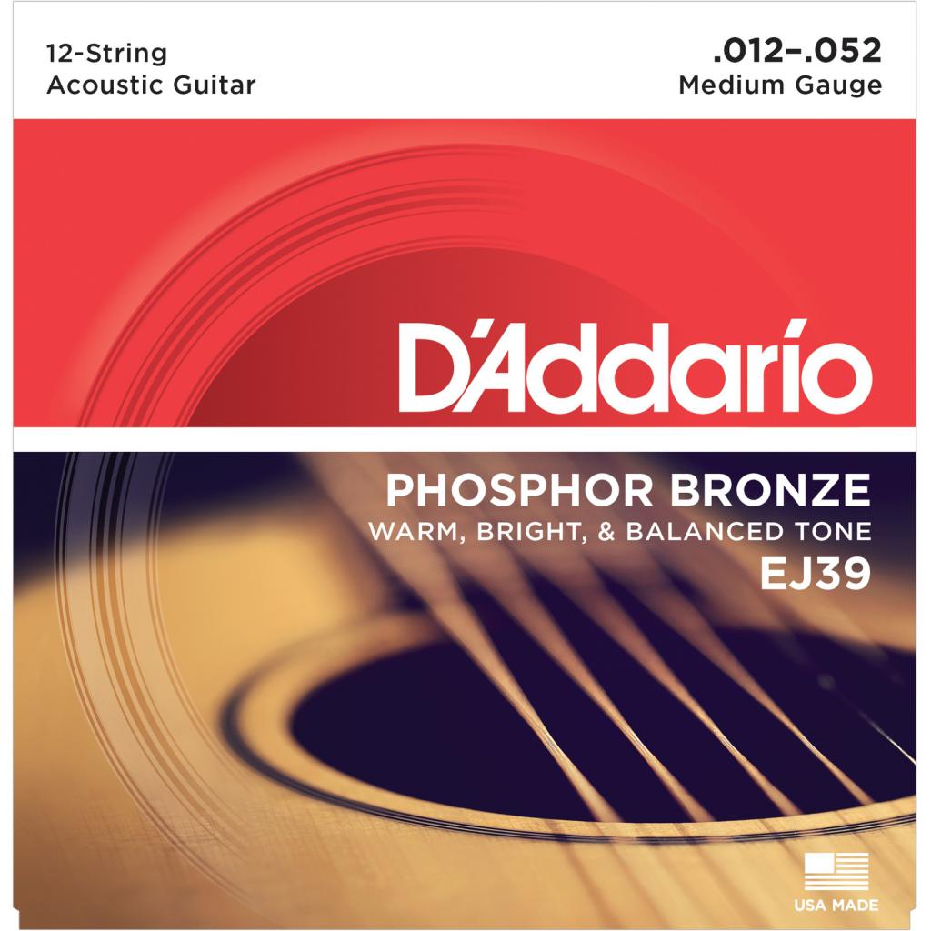 D'ADDARIO ЕJ 39 - комплект струн для акустической гитары 12- ти стр.    