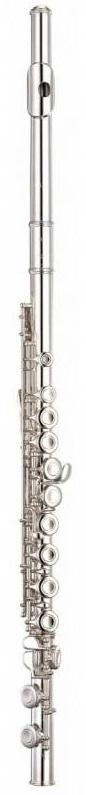 YAMAHA YFL-382 - флейта,  головка: чистое серебро. Корпус, колено и клапаны: нейзильбер, серебряное 
