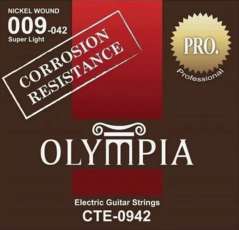OLYMPIA CTE0942 - комплект струн для электрогитары (9-42), с устойчивостью к коррозии